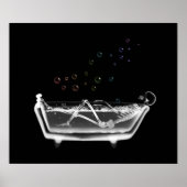 Bath Tub X-Ray Skelett - Regenbogenblasen Poster (Vorne)