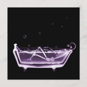 BATH TUB X-RAY VISION SKELETON - LILA EINLADUNG