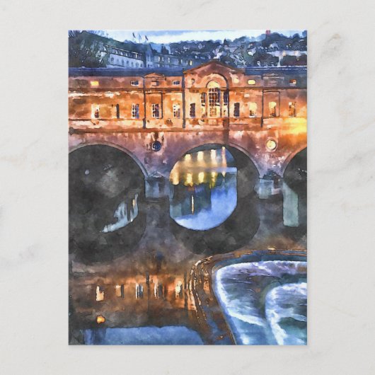 Bath Watercolor-Style Postkarte (Vorderseite)