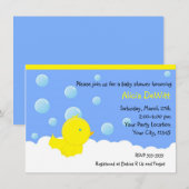 Bath Yellow Rubber Duckie Baby Duckie Einladung (Vorne/Hinten)