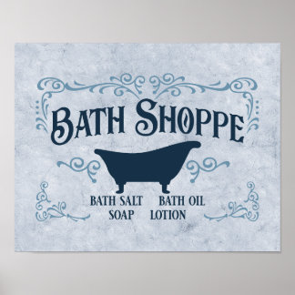 Bathe, Baath Time, Wellness-Center 14" x 11"in Bla Poster