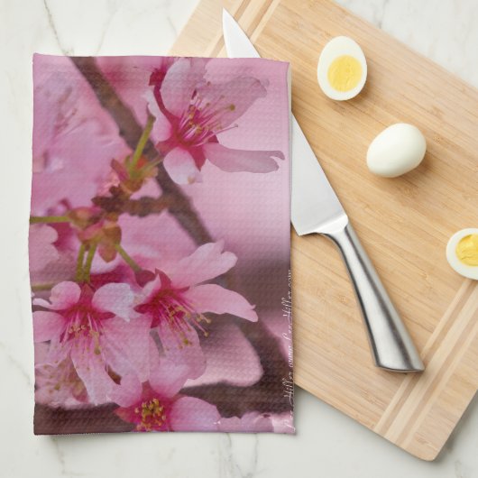 Bathed in rosa japanischen Kirschblüten Handtuch (Viertel Falte)