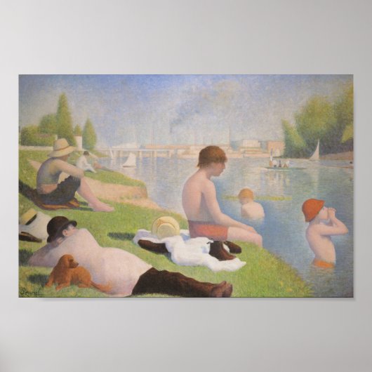 Bathers at Asnieres by Georges Seurat Poster (Vorne)