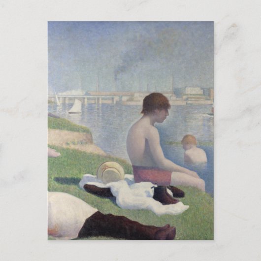 Bathers Georges Seurat Neo Impressionist Malerei Postkarte (Vorderseite)