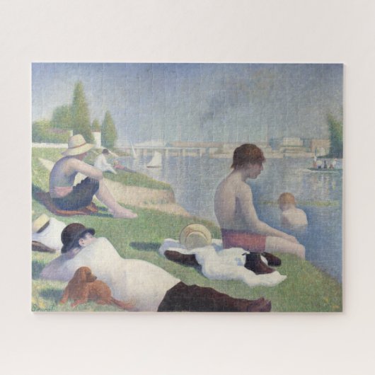Bathers Georges Seurat Neo Impressionist Malerei Puzzle (Horizontal)