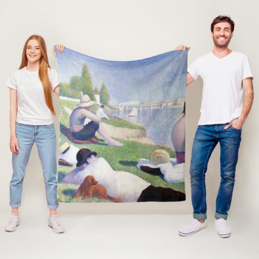 Bathers in Asnieres, Seurat Fleecedecke (Beispiel)