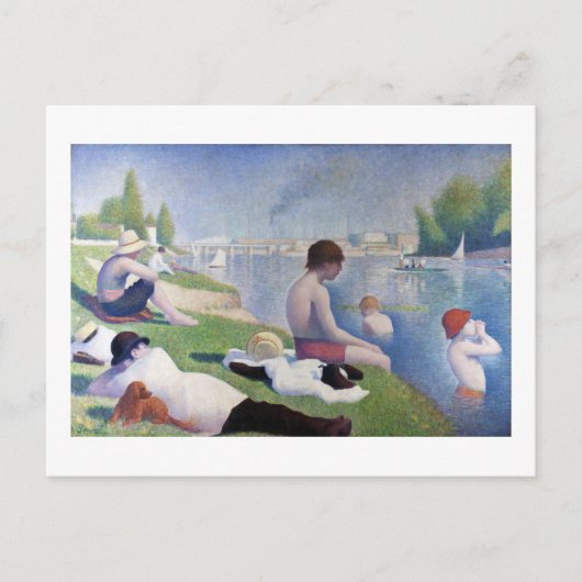 Bathers in Asnieres, Seurat Postkarte (Vorderseite)