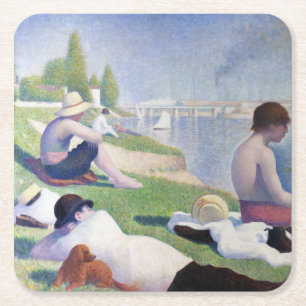 Bathers in Asnieres, Seurat Rechteckiger Pappuntersetzer