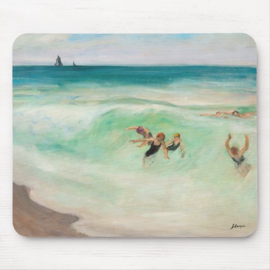 Bathers in der Welle | Henri Lebasque Mousepad (Vorne)