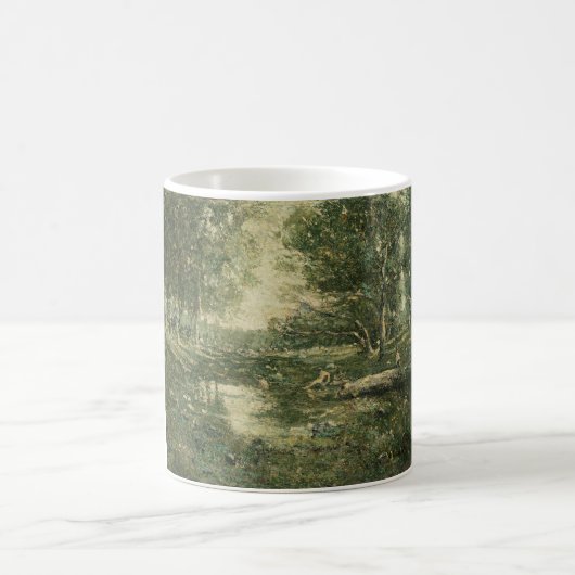 Bathers in Grünwaldlandschaft (Vintage Kunst) Kaffeetasse (Mittel)