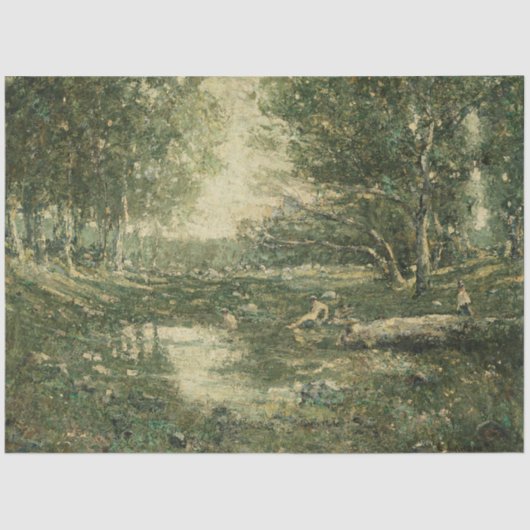 Bathers in Grünwaldlandschaft (Vintage Kunst) Seidenpapier (Vorderseite)
