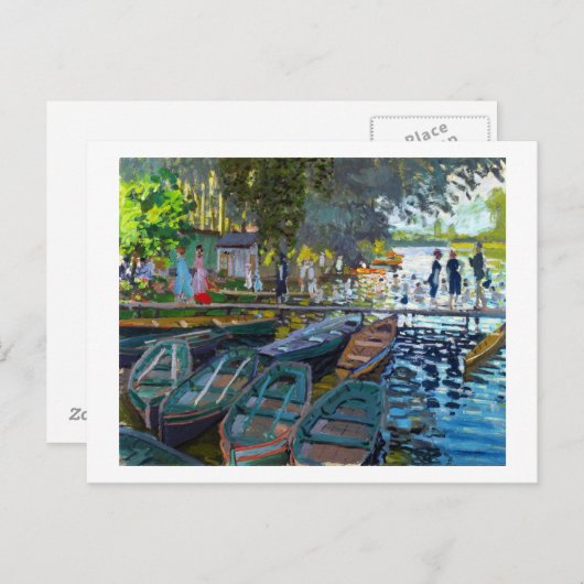 Bathers in La Grenouillere Claude Monet Postkarte (Vorne/Hinten)