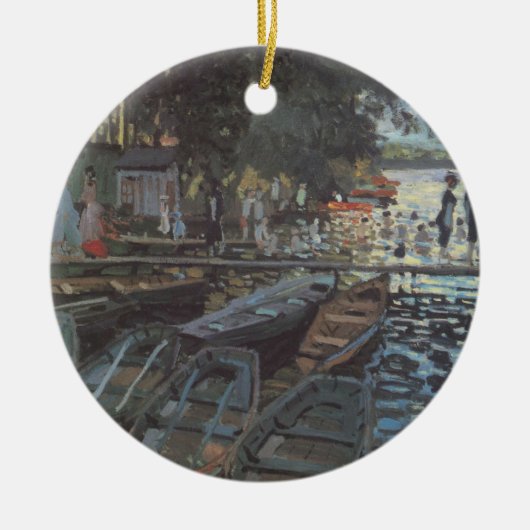 Bathers in La Grenouillère von Claude Monet Keramik Ornament (Vorne)