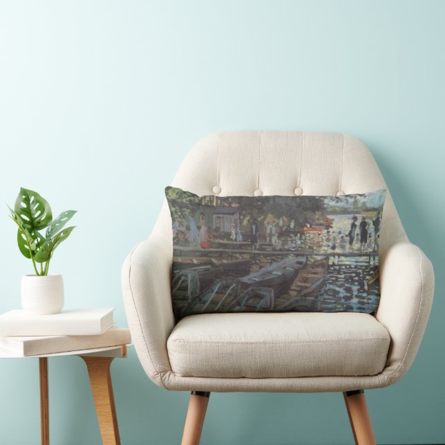 Bathers in La Grenouillère von Claude Monet Lendenkissen (Stuhl )