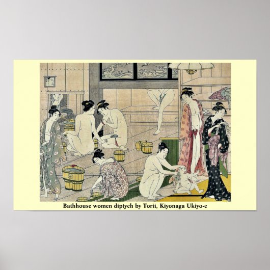 Bathhouse Women diptych by Torii, Kiyonaga Ukiyo-e Poster (Vorne)