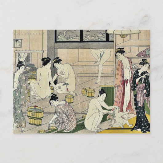 Bathhouse Women diptych by Torii, Kiyonaga Ukiyo-e Postkarte (Vorderseite)