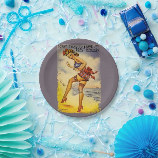 Bathing Beauty Funny Pappteller (Party)