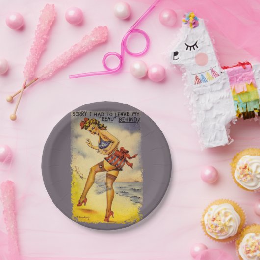 Bathing Beauty Funny Pappteller (Party)