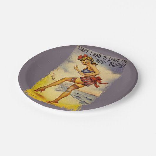Bathing Beauty Funny Pappteller (Schrägansicht)