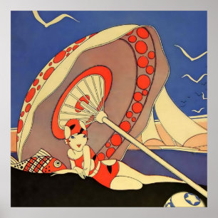 "Bathing Beauty" Zeitschrift Cover von J. Carlos Poster