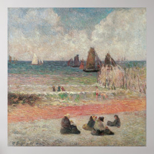 Bathing Dieppe von Paul Gauguin, Vintage Fine Art Poster
