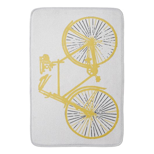 Bathmat Cooles Gelbfahrrad Badematte (Vorderseite Vertikal)