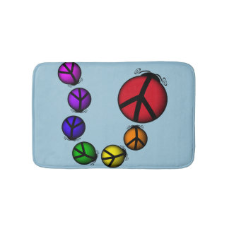 Bathmat, Ladybug Peace Sign Bugs Badematte