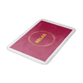 Bathmat Red "Relax" Bathmat mit Gold Akzent Badematte (Schrägansicht)