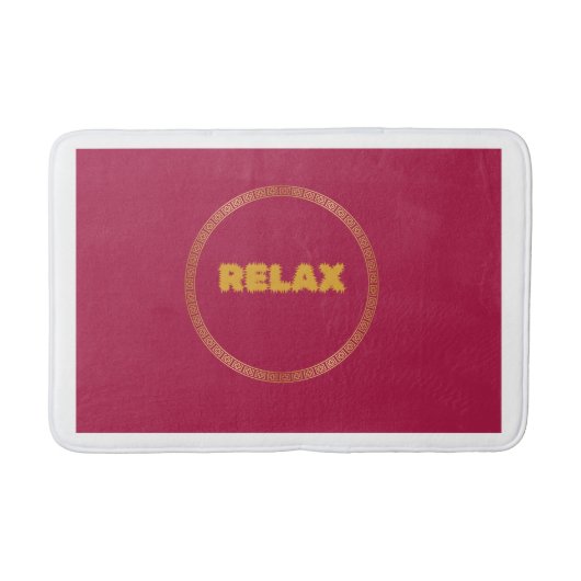 Bathmat Red "Relax" Bathmat mit Gold Akzent Badematte (Vorderseite)