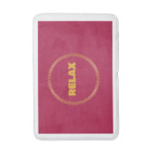 Bathmat Red "Relax" Bathmat mit Gold Akzent Badematte (Vorderseite Vertikal)