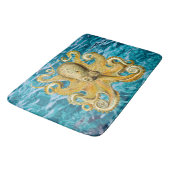 Bathmat Retro Gold Octopus Wasser Badematte (Schrägansicht)