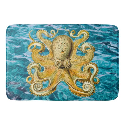 Bathmat Retro Gold Octopus Wasser Badematte (Vorderseite)