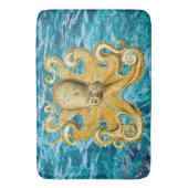 Bathmat Retro Gold Octopus Wasser Badematte (Vorderseite Vertikal)