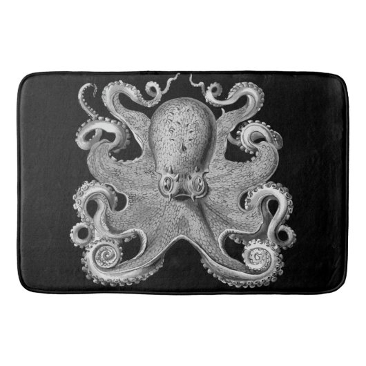 Bathmatter, schwarz-grauer Oktopus Badematte (Vorderseite)