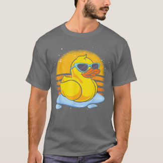 Bathoy Duckie Cute Ducky Cool Sunglasses Retro Rub T-Shirt