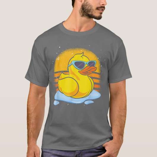 Bathoy Duckie Cute Ducky Cool Sunglasses Retro Rub T-Shirt (Vorderseite)