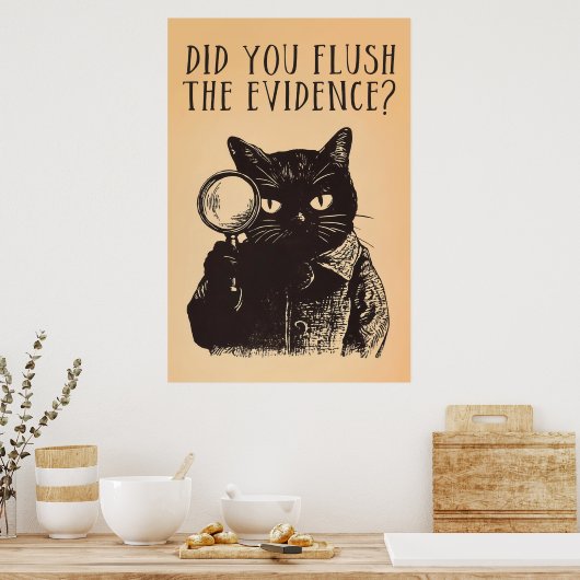 Bathroom Cat Detective Poster (Küche)