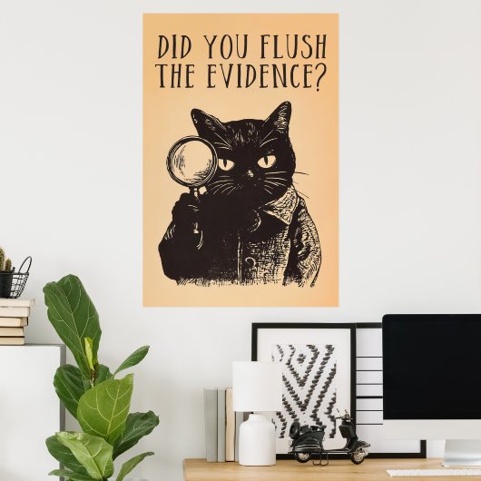 Bathroom Cat Detective Poster (Heimbüro)