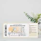 Bathroom Makeover Gift Certificate Einladung (Stehend Vorderseite)