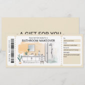 Bathroom Makeover Gift Certificate Einladung (Vorne/Hinten)