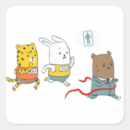 Bathroom Marathon Quadratischer Aufkleber