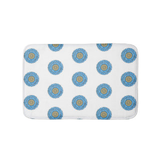 Bathroom mat with hand- drawn mandala design badematte