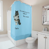 Bathroom Privacy With Cat Shower Curtain Duschvorhang (Beispiel)