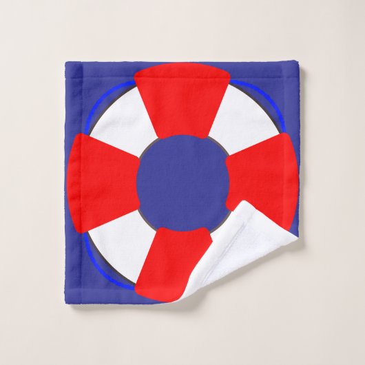 Bathroom Towel Set with Nautical Design (Waschlappen)