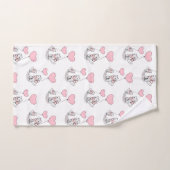Bathroom Towel Sets Valentine's Day Cat Pink Heart (Handtuch)