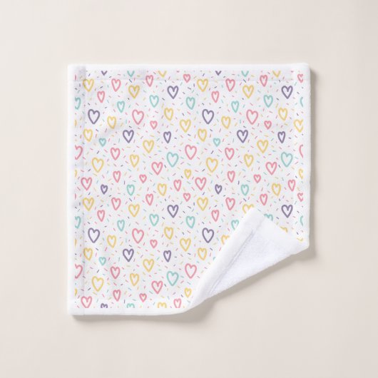 Bathroom Towel Sets Valentine's Day Colorful Heart (Waschlappen)