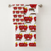 Bathroom Towel Sets Valentine's Day Couple Hearts (Insitu)
