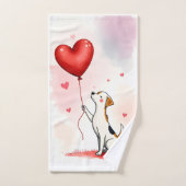 Bathroom Towel Sets Valentine's Day Dog Red Heart (Handtuch)