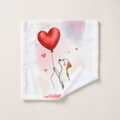 Bathroom Towel Sets Valentine's Day Dog Red Heart (Waschlappen)