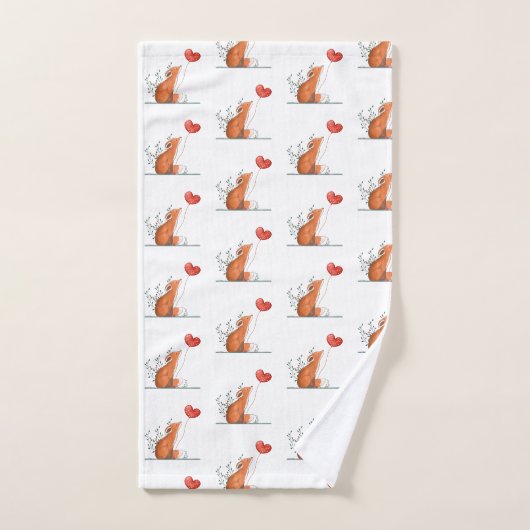 Bathroom Towel Sets Valentine's Day Foxy Red Heart (Handtuch)